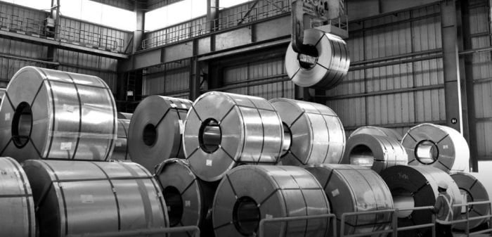 Stacked cold rolled metal coils in Armour Alloys website